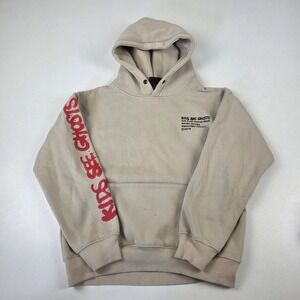 Kids See Ghosts Hoodie Mens Medium Beige Kid Cudi Kanye West Graphic SUPCABLE